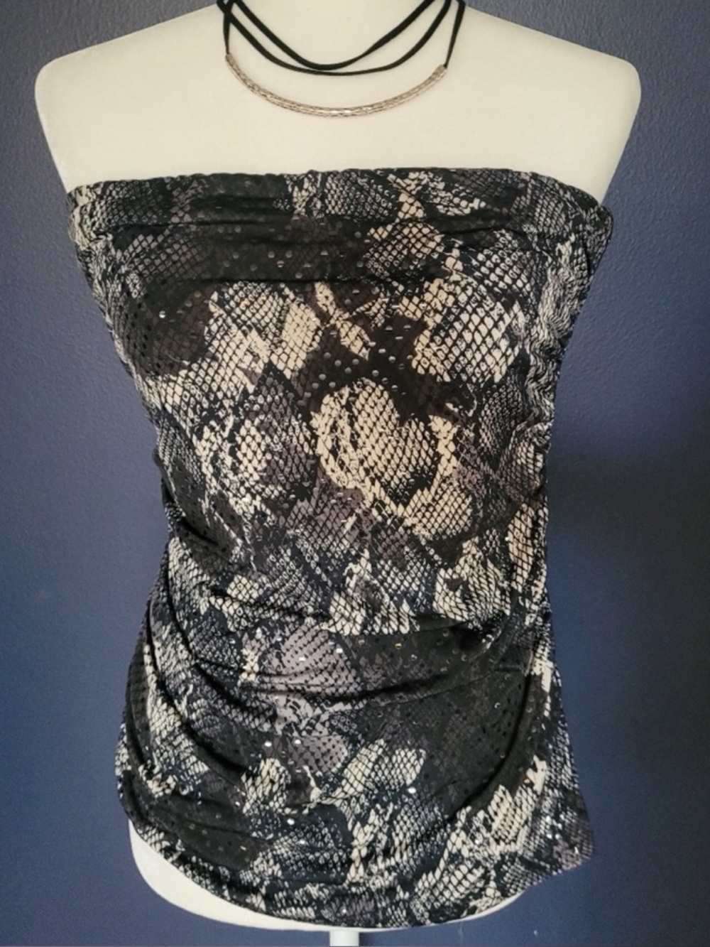Vintage Y2K Express Sequin Tube Top Size L Large